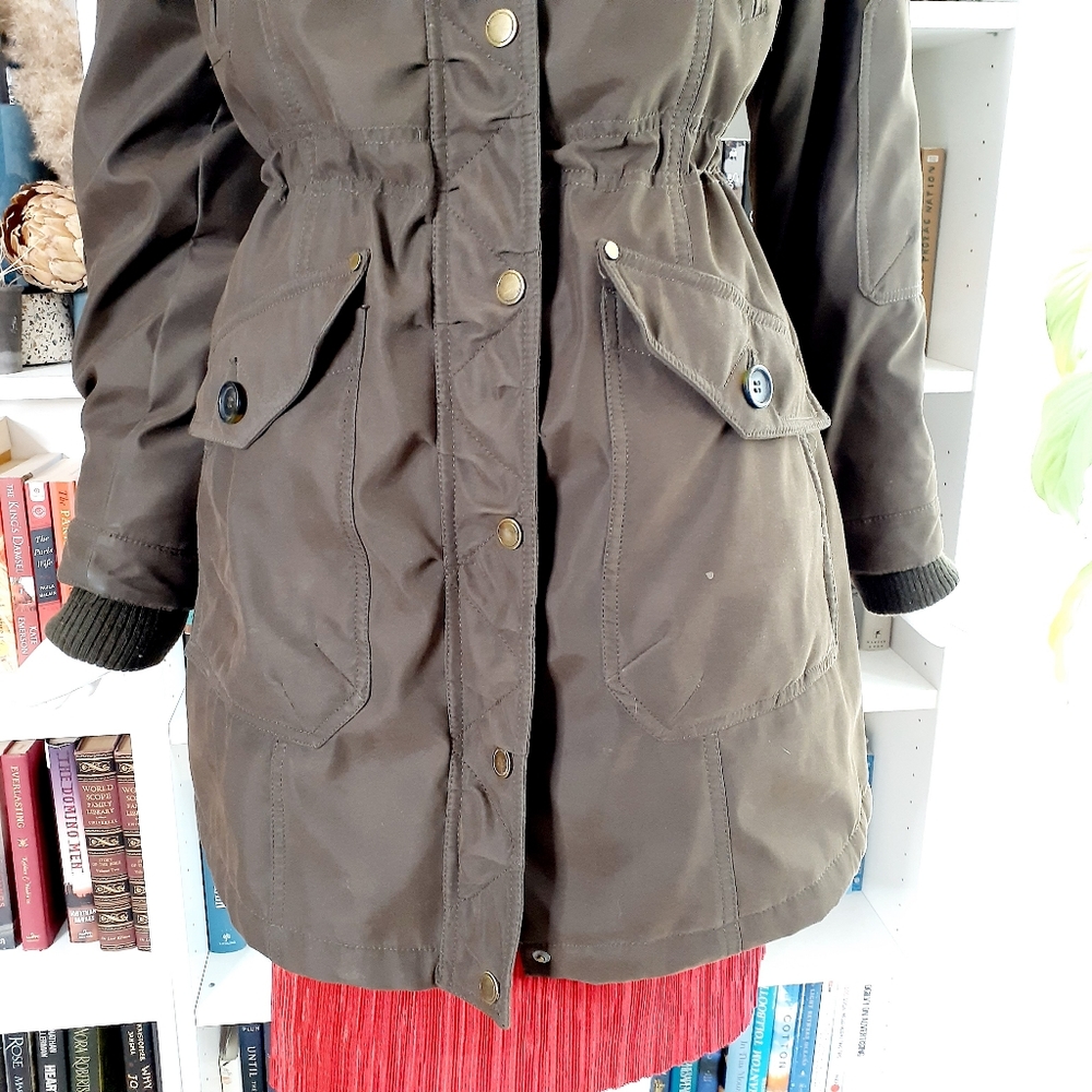 1 Madison Women's Faux Fur Hooded Parka Jacket - Picture 8 of 14